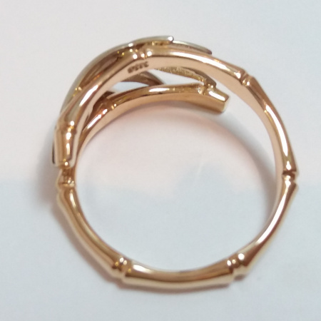 14K GOLD RING "BAMBOO" WITH TWO-COLOR GOLD
